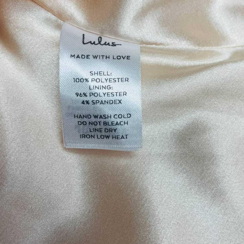 LULU'S SZ S Endless Elegance Light Peach Satin Sleeveless Maxi Dress B139 - Picture 5 of 10